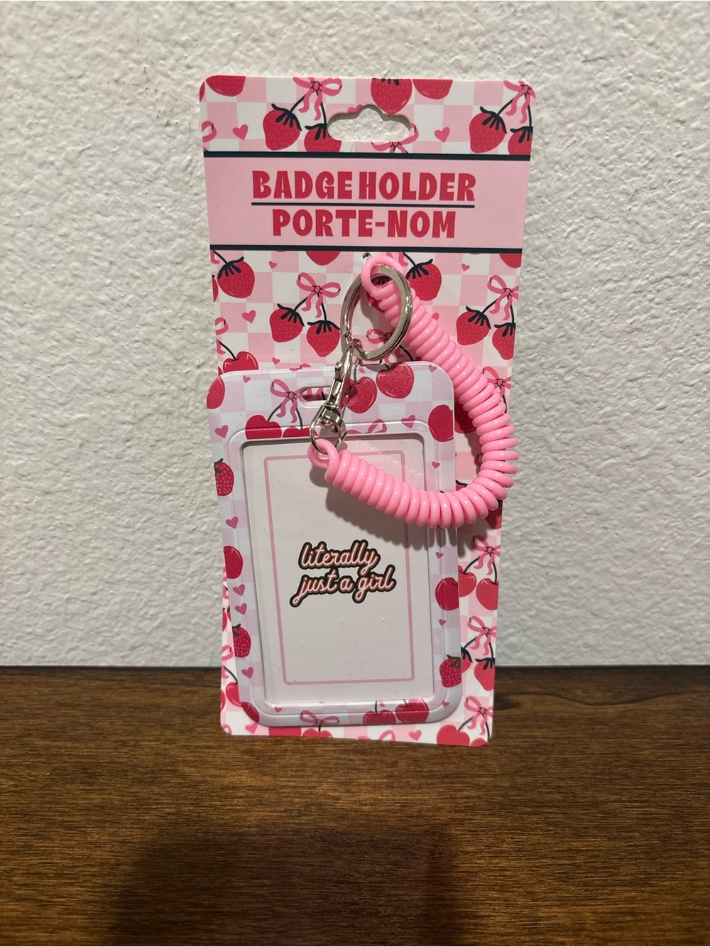 Badge Holder Lanyard - Pink Cherry Pattern - Picture 2 of 2